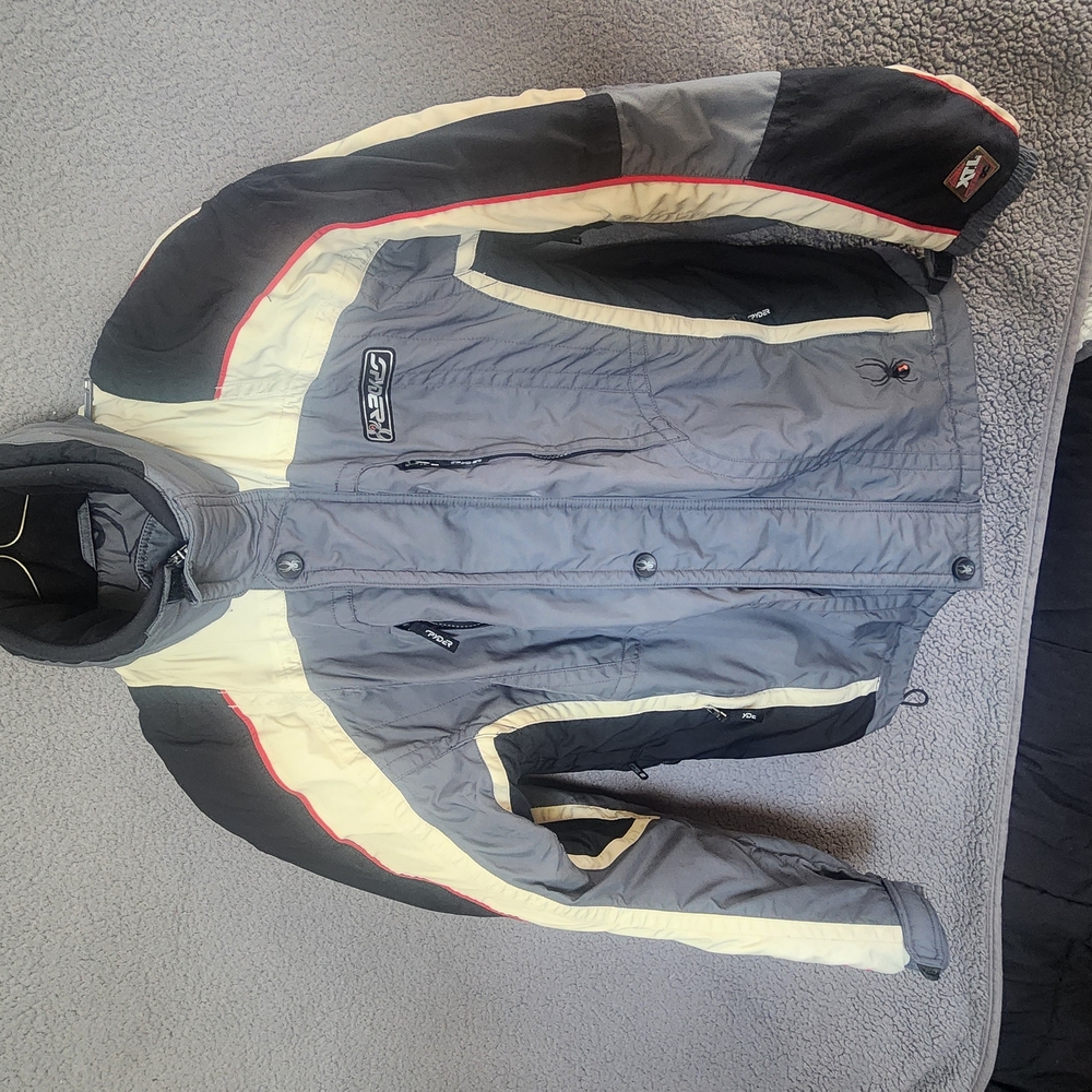 Gray and Black Ski & Snowboard Jacket with Reflective Stripes